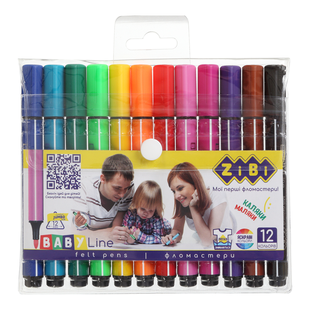 Фломастери ZiBi BABY Line JUMBO 12 кольорів (ZB.2807) - изображение 1
