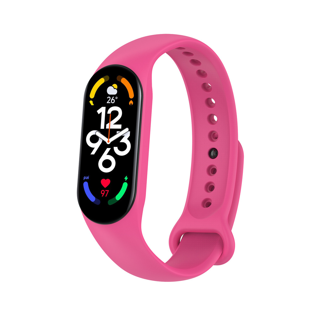 Ремінець до фітнес браслета BeCover Silicone для Xiaomi Mi Smart Band 7 Hot Pink (707490) - зображення 1