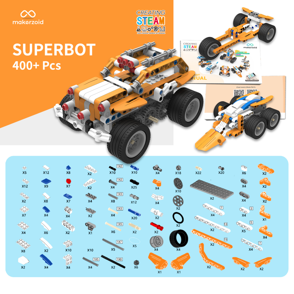 Конструктор Makerzoid Superbot Educational Building Blocks (MKZ-ID-SPB) - зображення 5