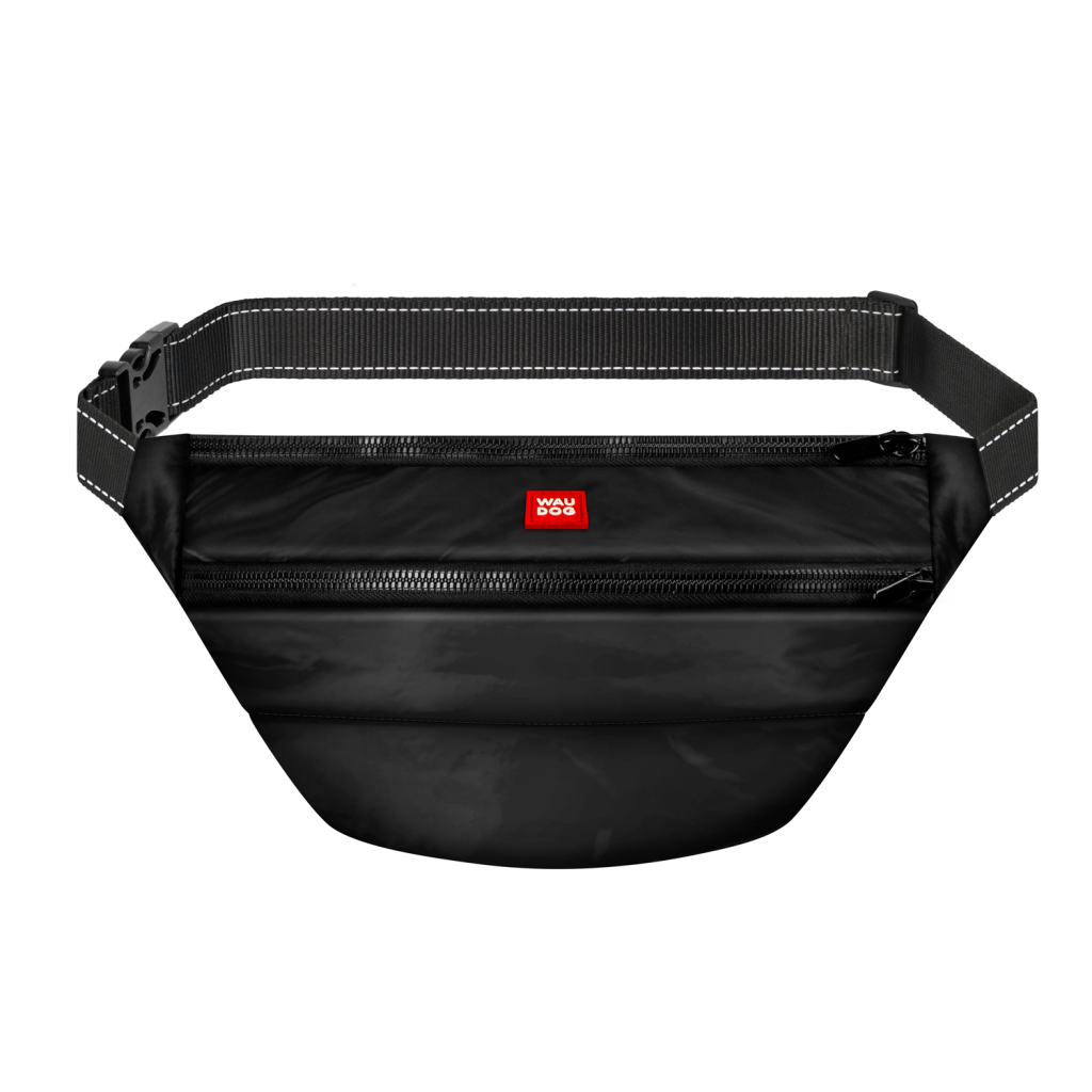 Поясна сумка-бананка для собак WAUDOG Family 33х17х10 см чорна (56891) - зображення 1