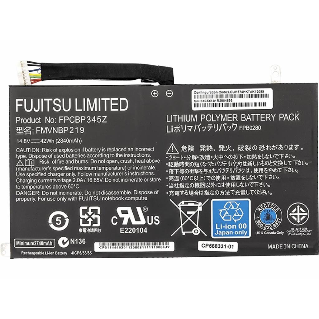 Акумулятор до ноутбука Fujitsu LifeBook UH552, UH572 (FPCBP345Z) 14.8V 2840mAh (NB450114) - зображення 2