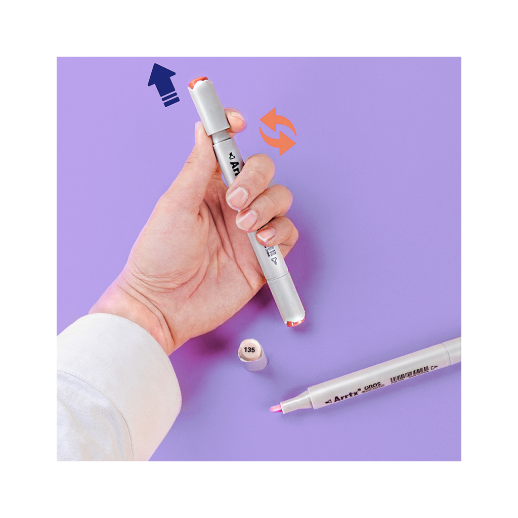 Художній маркер Arrtx спиртові Oros ASM-03-ACS1-02 12 кольорів (LC302789) - picture 7