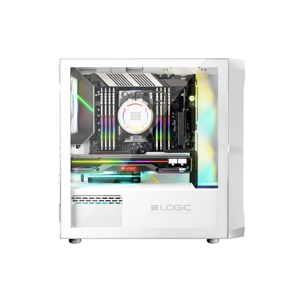Корпус Logic concept PORTOS MESH+GLASS ARGB fans 3x120mm WHITE (AM-PORTOS-20-0000000-0002) - зображення 6