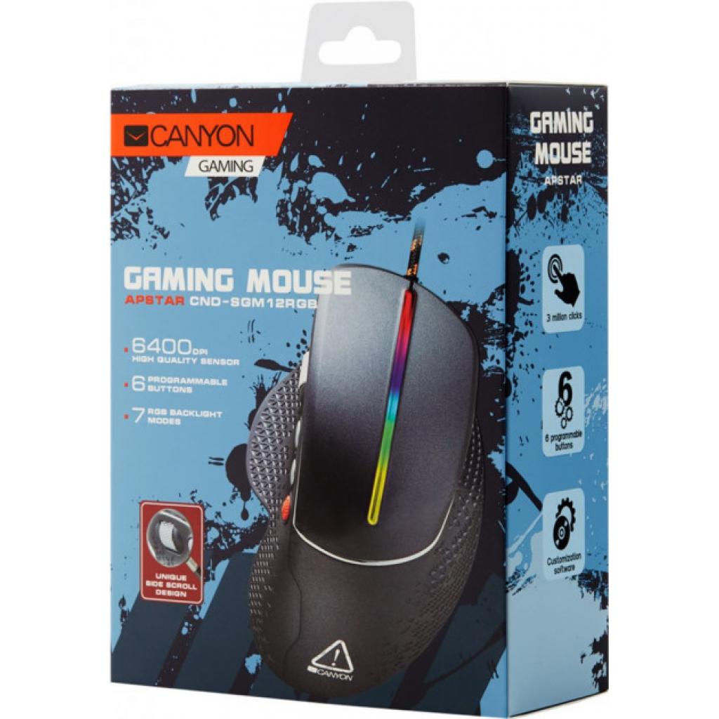 Мишка Canyon Apstar USB Black (CND-SGM12RGB) - зображення 5