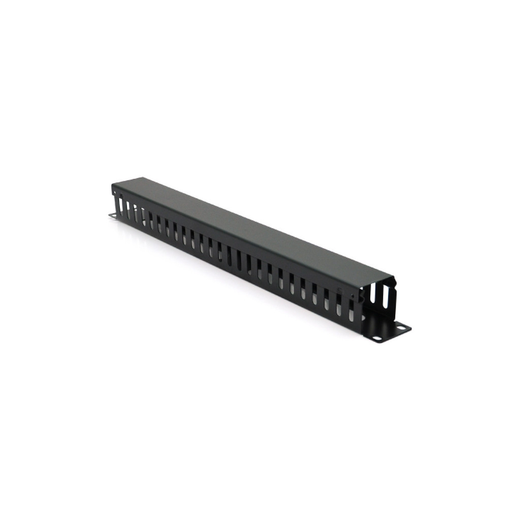 Кабельний організатор Voltronic 19" 1U/24Port з кришкою, корпус метал (26001) - зображення 1