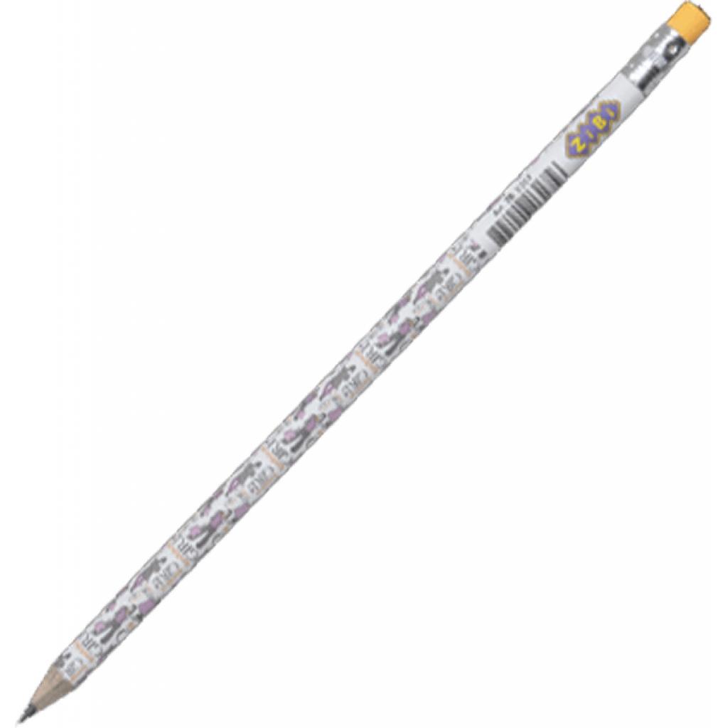 Олівець графітний ZiBi DAISY, HB, with eraser, tube (ZB.2307) - зображення 1