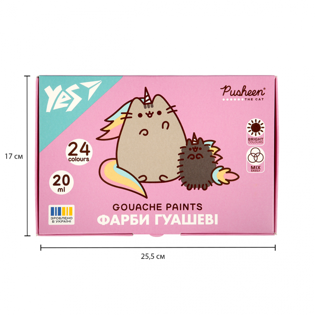 Гуашеві фарби Yes Pusheen 24 кольорів по 20 мл (230404) - зображення 6