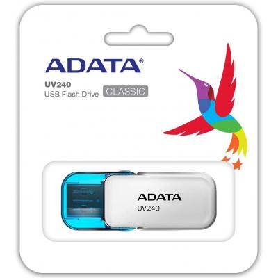 USB флеш накопичувач ADATA 8GB UV240 White USB 2.0 (AUV240-8G-RWH) - зображення 3