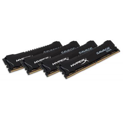 Модуль пам'яті для комп'ютера DDR4 32GB (4x8GB) 2800 MHz HyperX Savage Black Kingston Fury (ex.HyperX) (HX428C14SB2K4/32) - зображення 2
