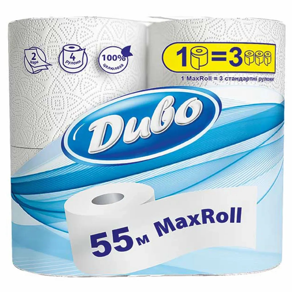 Туалетний папір Диво Max Roll білий 55 м 2 шари 4 рулони (4820003835708) - зображення 1