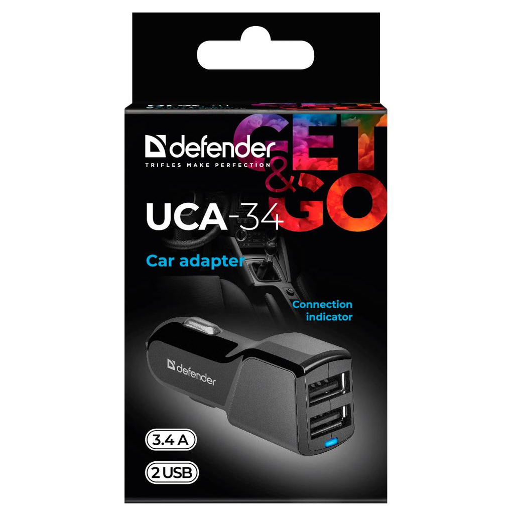 Зарядний пристрій Defender UCA-34 2xUSB, 5V / 3.4A (83834) - зображення 5