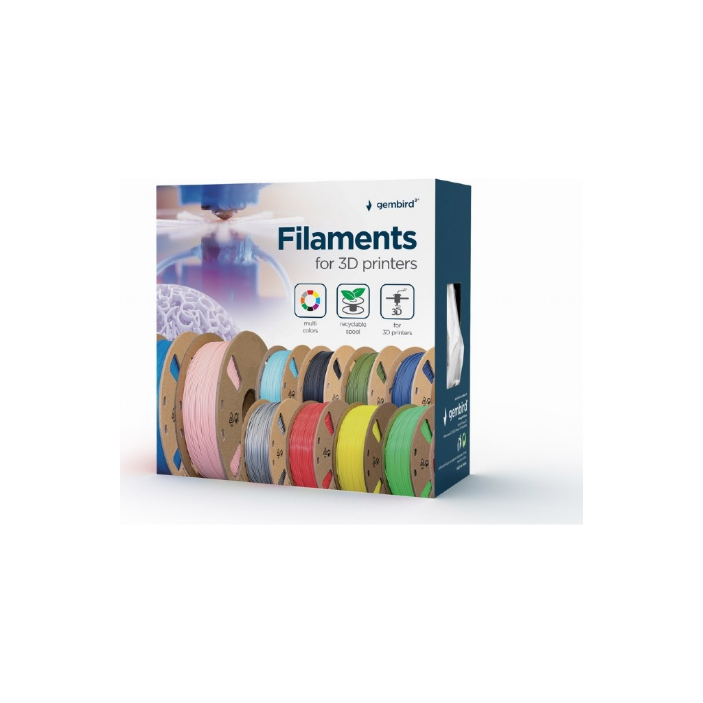 Пластик для 3D-принтера Gembird PLA+, 1.75 мм, 1 kg, blue (3DP-PLA+1.75-02-B) - зображення 3