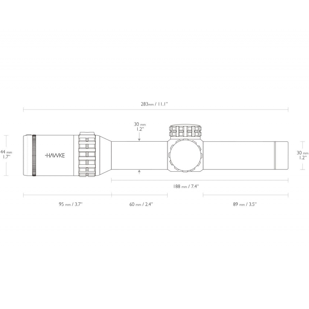 Оптичний приціл Hawke Frontier 1-6x24 корпус 30 мм сітка L4a D (18400) - зображення 5