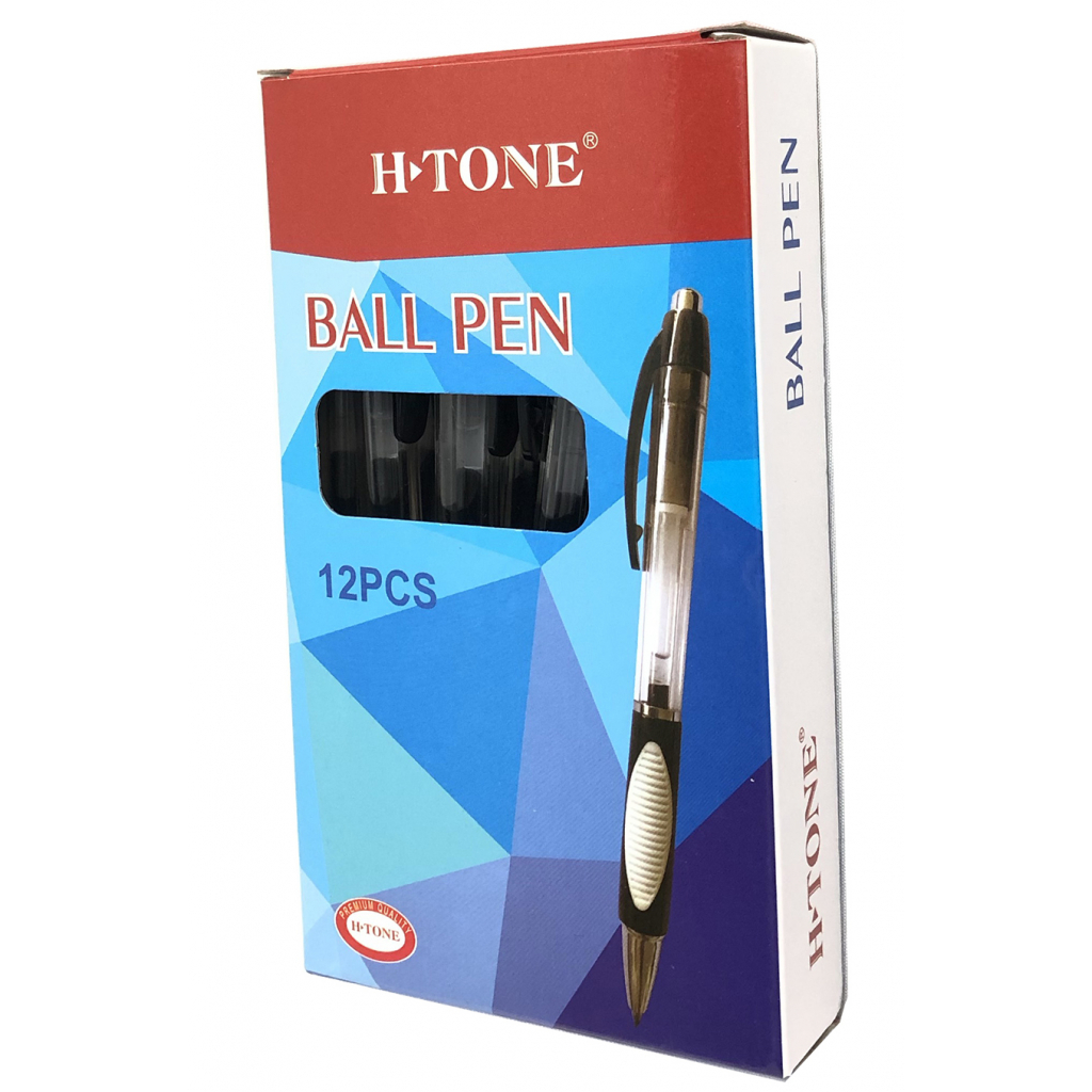 Ручка гелева H-Tone автоматична 0,5 мм, чорна, уп. 12 шт. (PEN-HT-JJ20218A-B) - зображення 2