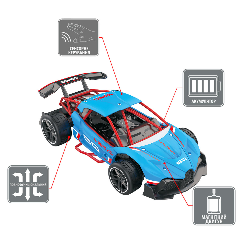 Радіокерована іграшка Sulong Toys Gesture sensing та з сенсорним керуванням – Dizzy (блакитний, 1:16) (SL-285RHB) - зображення 4
