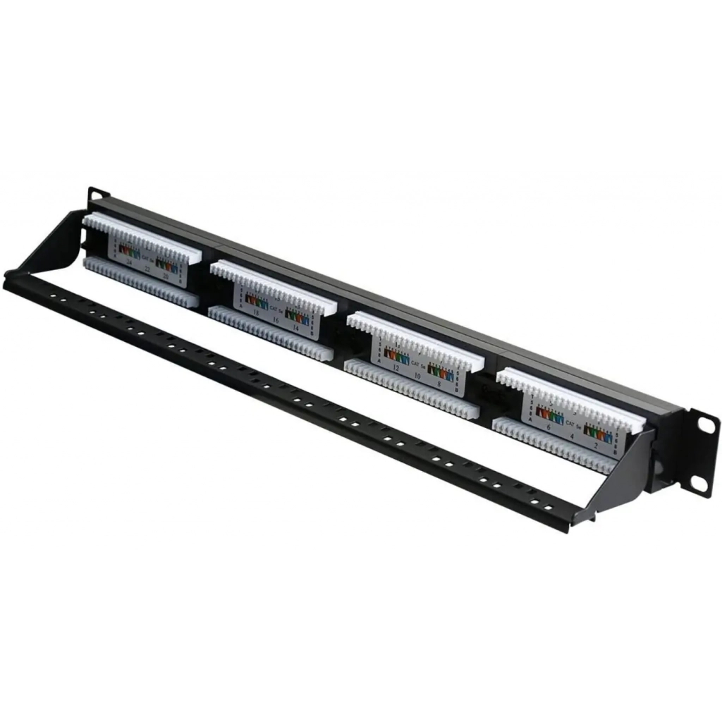 Патч-панель Hypernet 19" 24 порта UTP cat.6 з менеджментом кабеля (PP-KUTP6-24-NM-CM) - изображение 1
