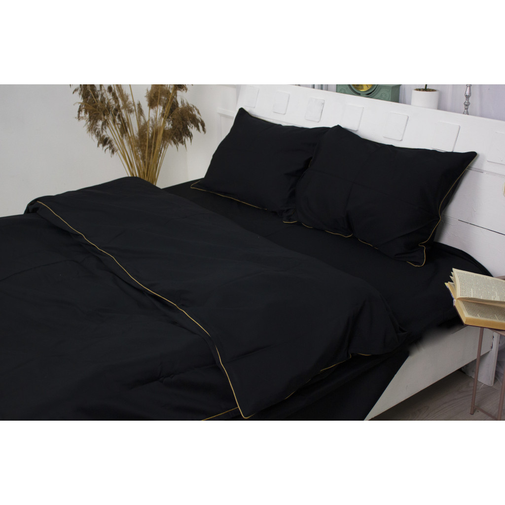 Постільна білизна MirSon Сатин Premium Corner Black Pearl 160x220 (2200001484344) - зображення 3