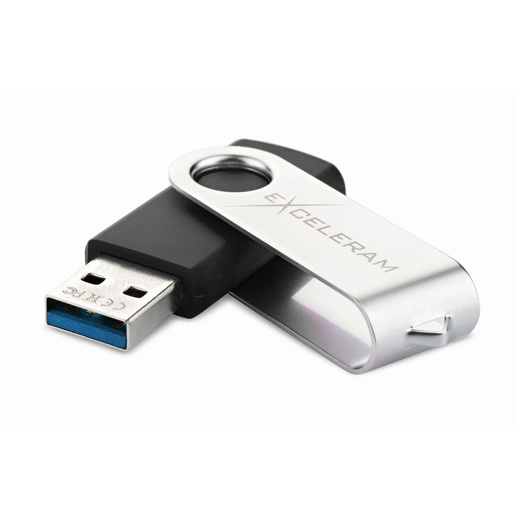 USB флеш накопичувач eXceleram 64GB P1 Series Silver/Black USB 3.1 Gen 1 (EXP1U3SIB64) - зображення 2