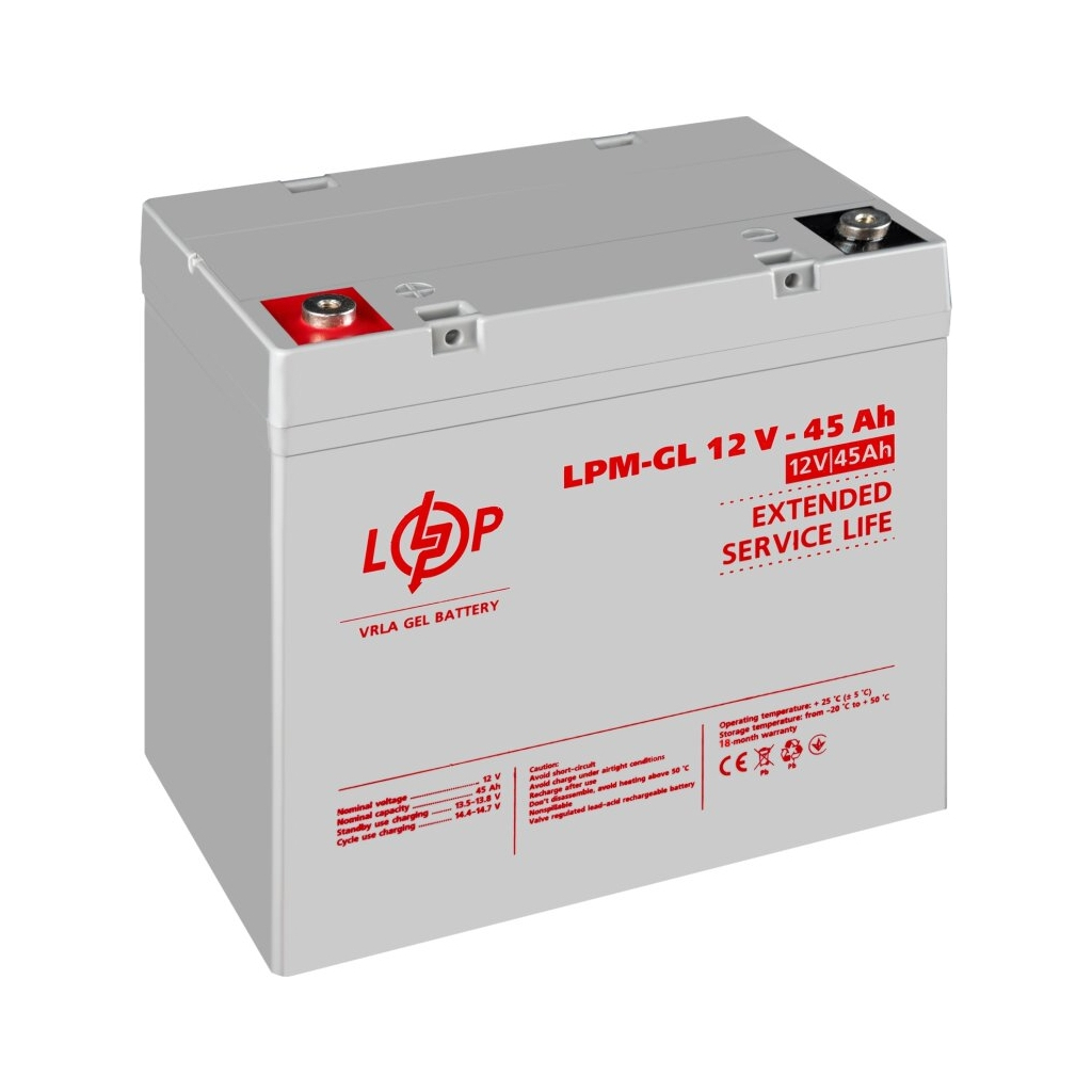 Батарея до ДБЖ LogicPower LPM-GL 12V 45Ah (20269) - изображение 3