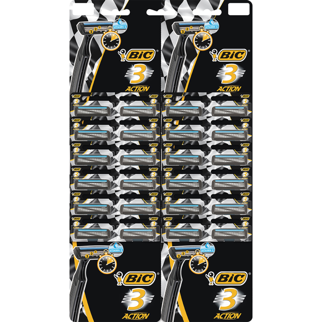 Бритва Bic 3 Action 24 шт. (3086123356573) - зображення 1