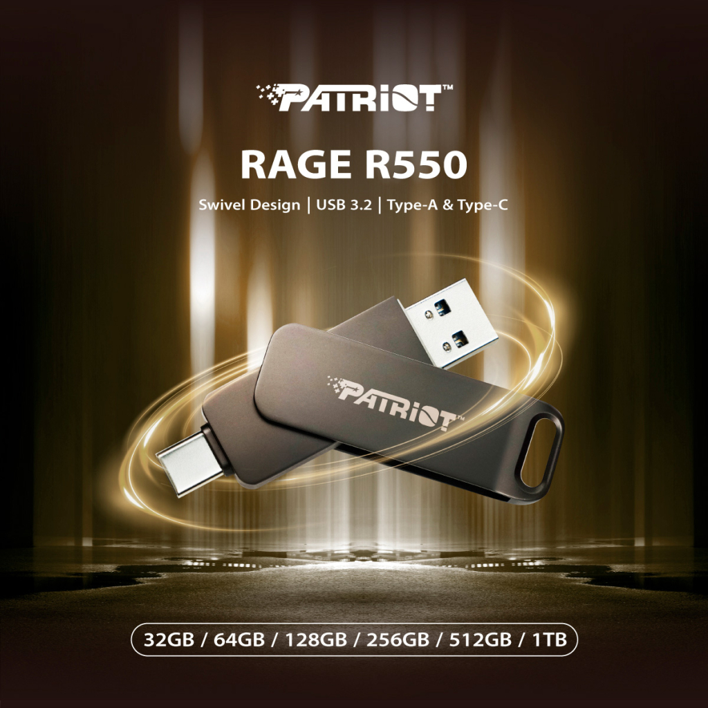 USB флеш накопичувач Patriot 32GB Rage R550 Matte Black USB 3.2/Type-C (PE32GR550DSAD) - зображення 5