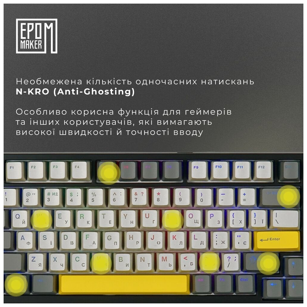 Клавіатура Epomaker TH80 SE 75 Flamingo Switch Hot-Swap RGB Wireless/Bluetooth/USB UA Black (TH80-SE-B-F) - зображення 6