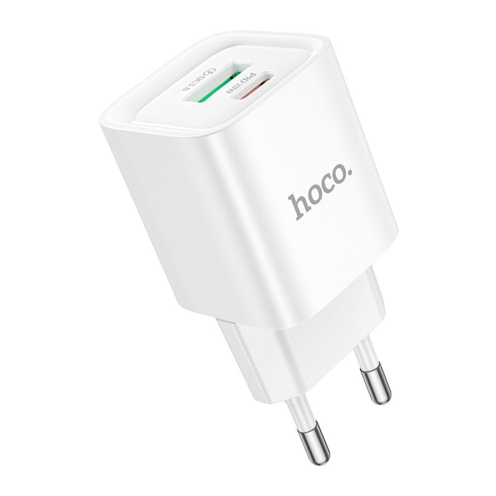 Зарядний пристрій HOCO C147A Charm 1xUSB-C PD20W + 1xUSB QC3.0 White (6942007630276) - зображення 4