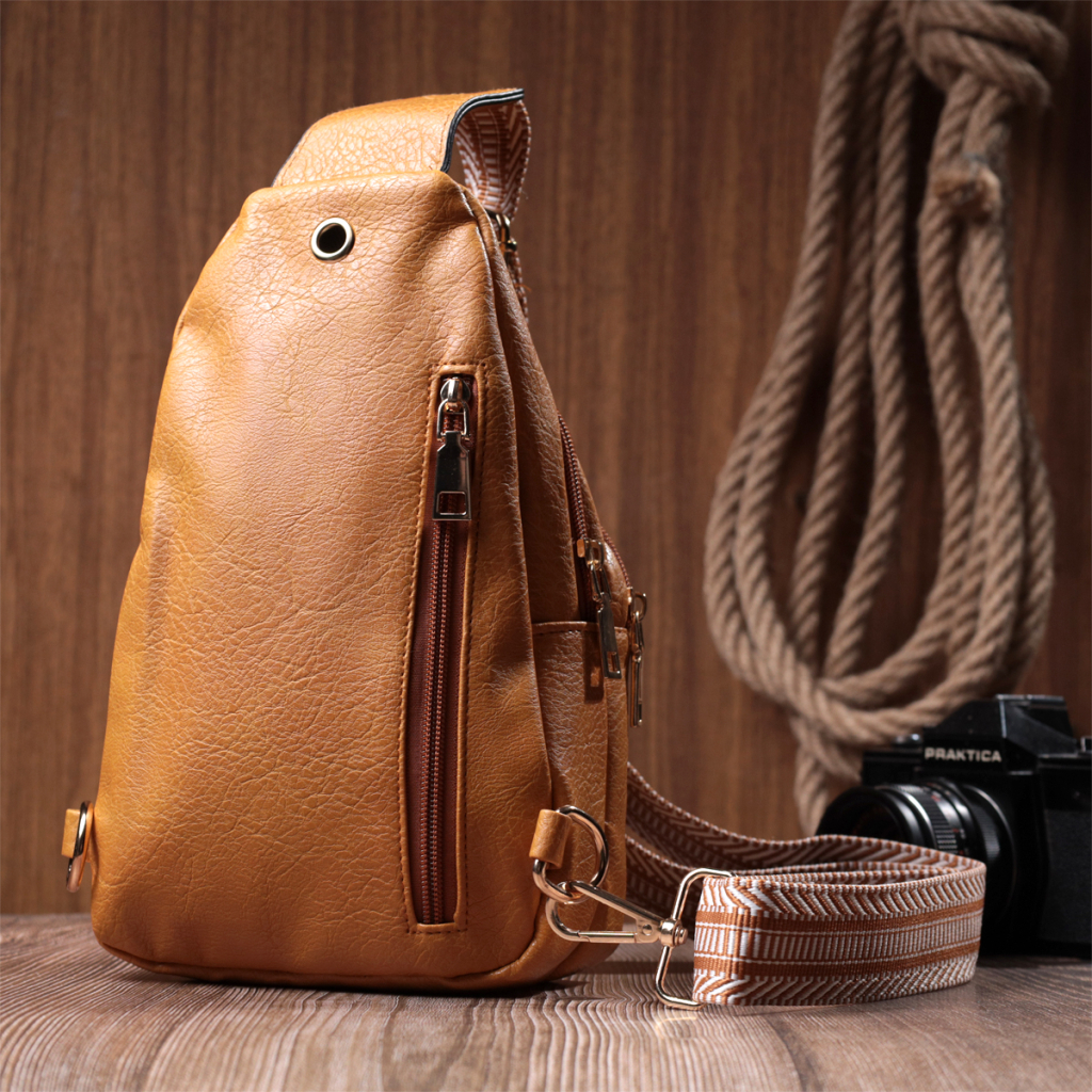 Сумка Vintage З отвором для навушників з екошкіри Жовта (22788) - зображення 10