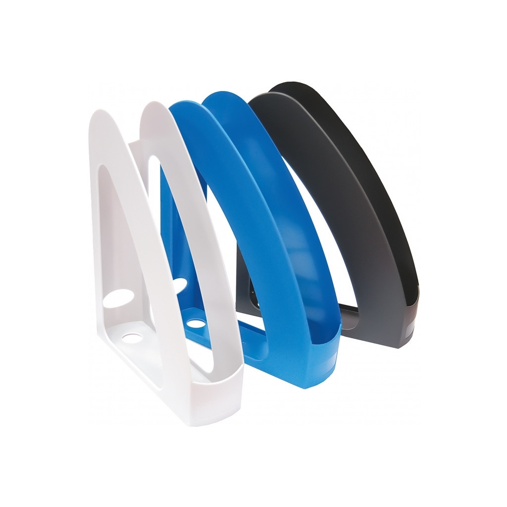 Лоток для паперів Economix вертикальний з передньою стінкою Райдуга пластик, чорний (E80531) - изображение 1