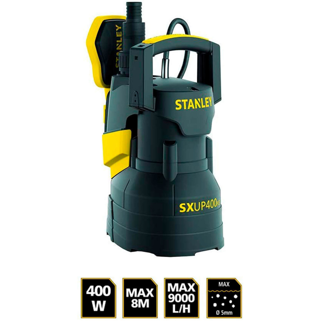 Дренажний насос Stanley 0.4 кВт, для чистої води, 9000 л/год (SXUP400PCE) - зображення 2