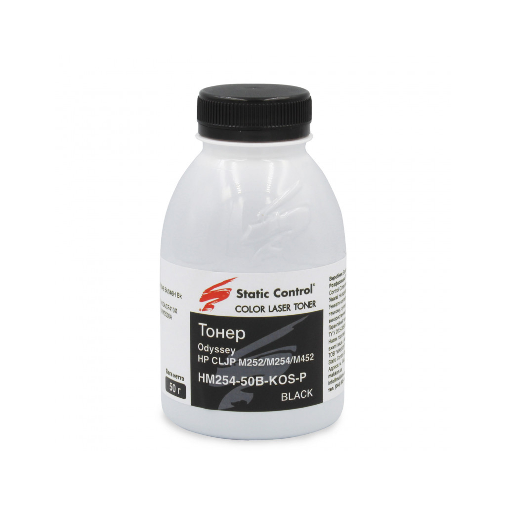 Тонер HP CLJP M252/M254/M452 50г black, фасовка Static Control (HM254-50B-KOS-P) - зображення 1