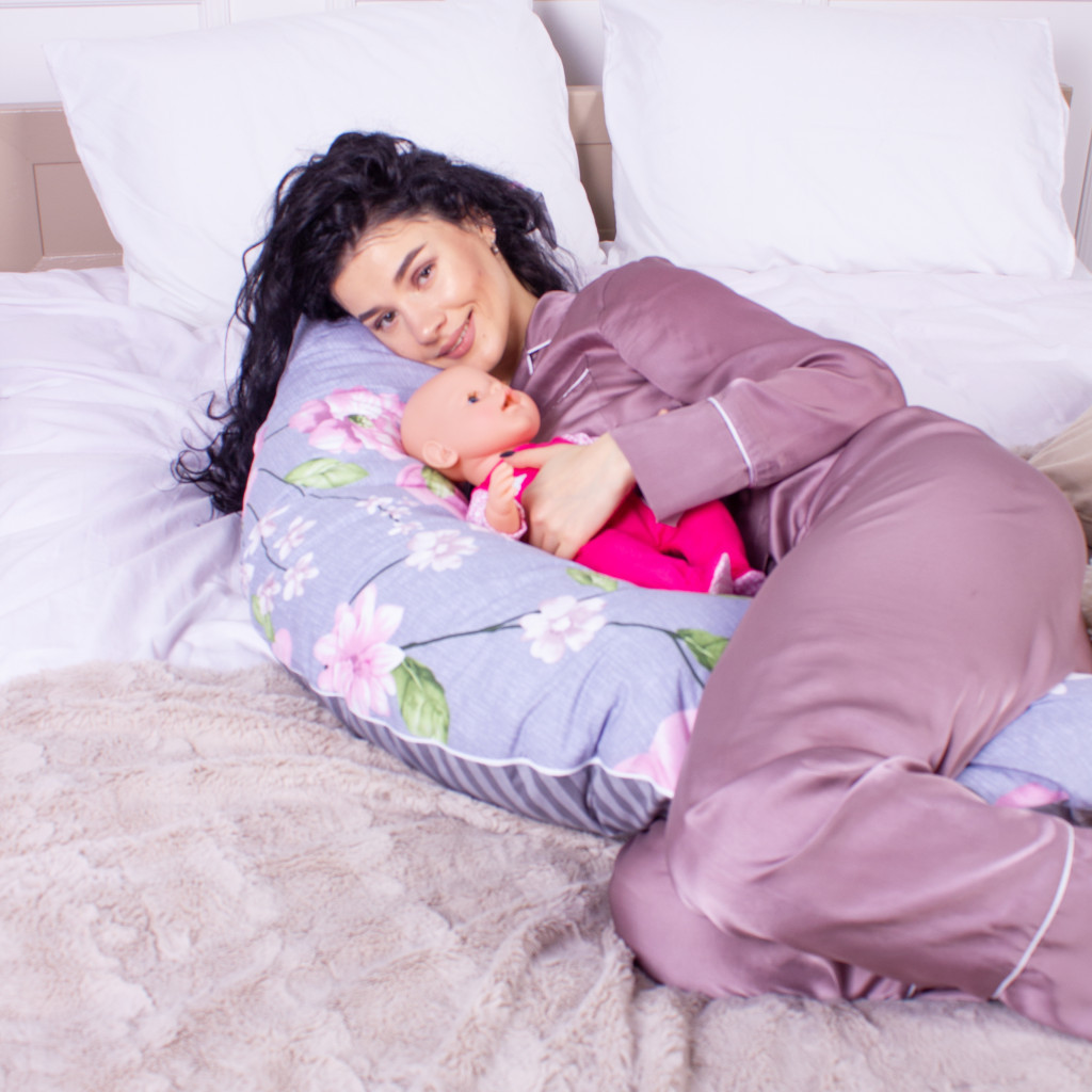 Подушка MirSon для вагітних та годування №8316 Print Line 19-6757 Regina Бязь 30х170х20 см (2200006200413) - зображення 4