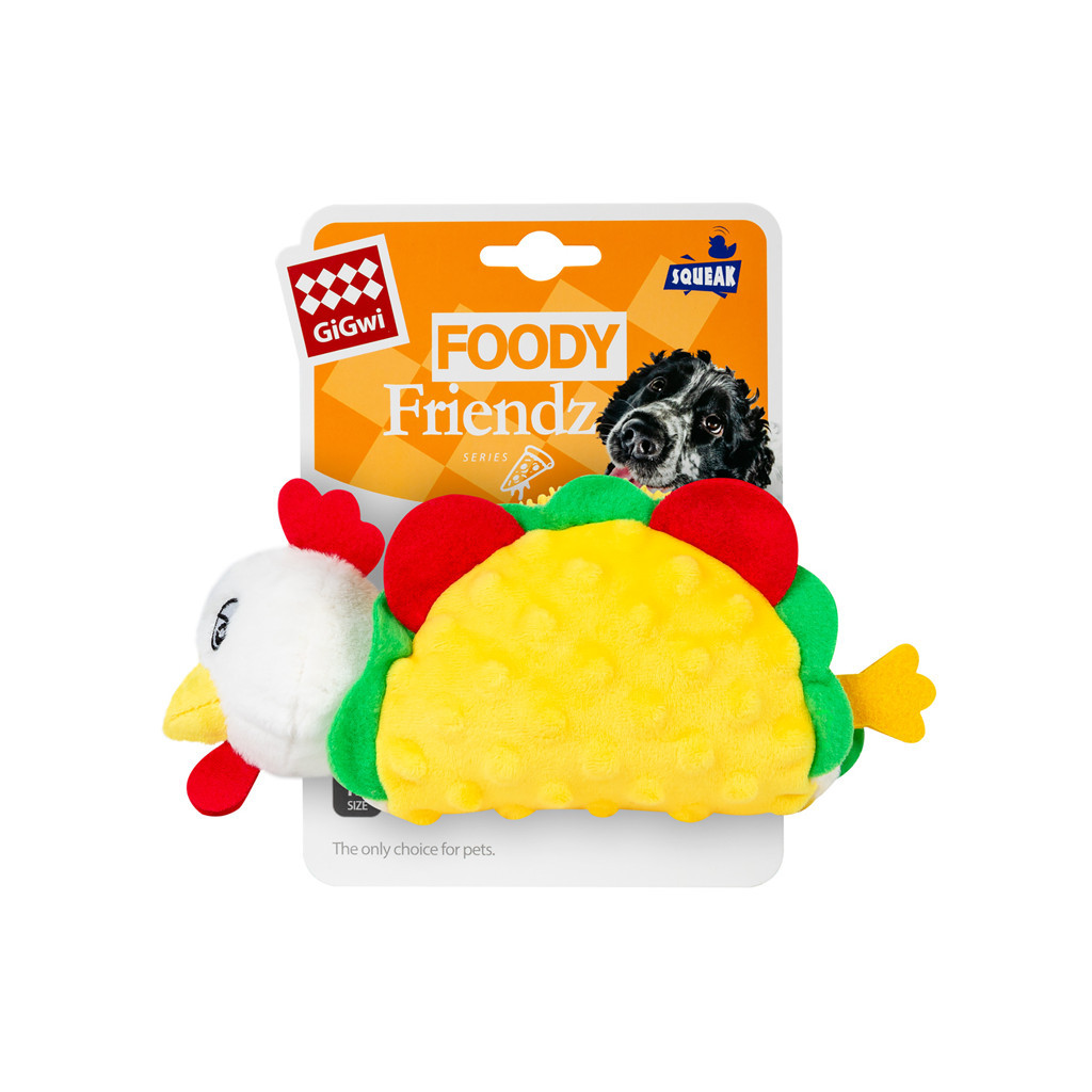 Іграшка для собак GiGwi Foody Friends Курячий Тако з пищалкою 26 см (2263) - зображення 2