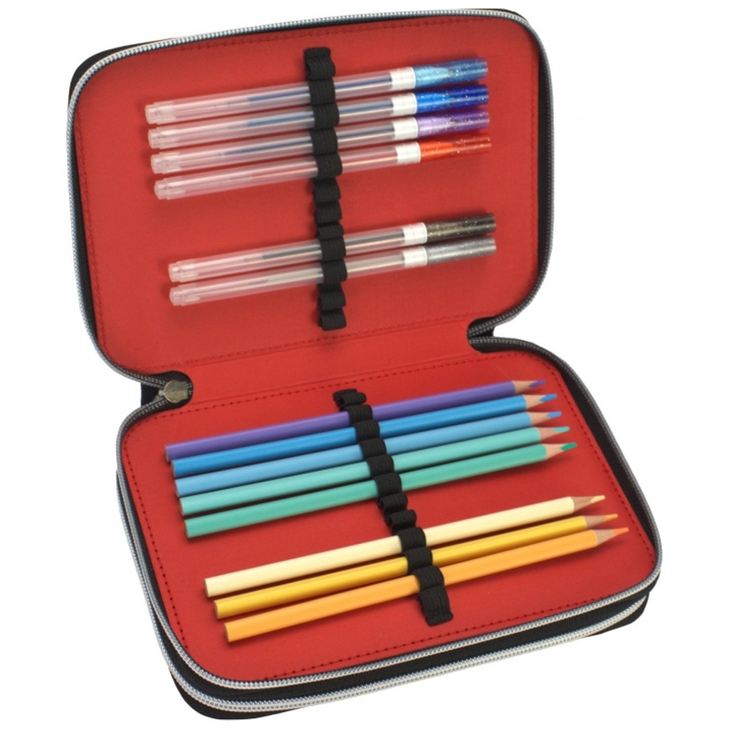 Пенал Cool For School 2 відділення з відворотами Чорний (CF87268) - изображение 2