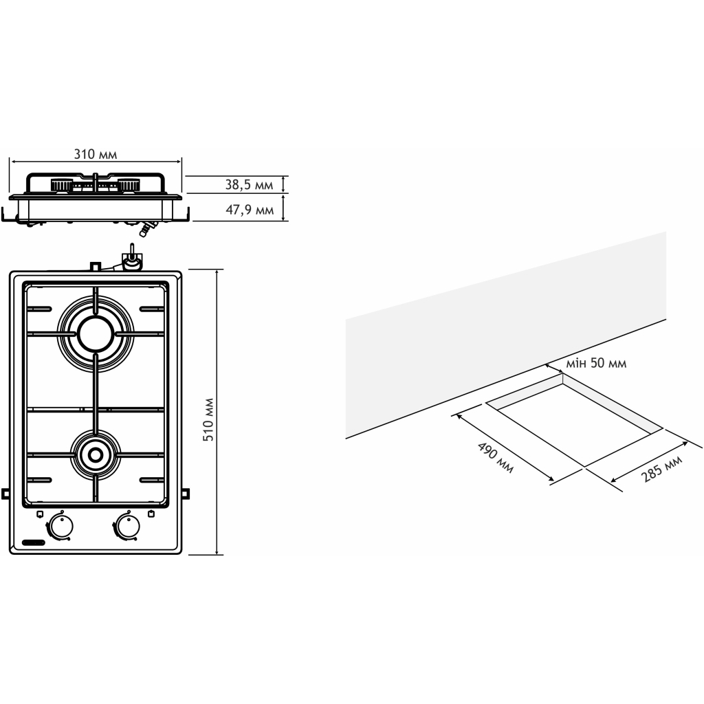 Варочна поверхня Eleyus KORSA 30 BL CF - зображення 12