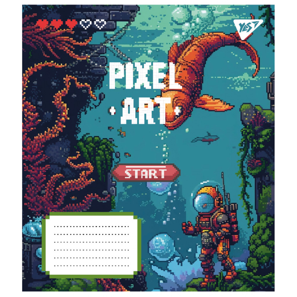 Зошит Yes Pixel art 12 аркушів коса лінія (767212) - зображення 6