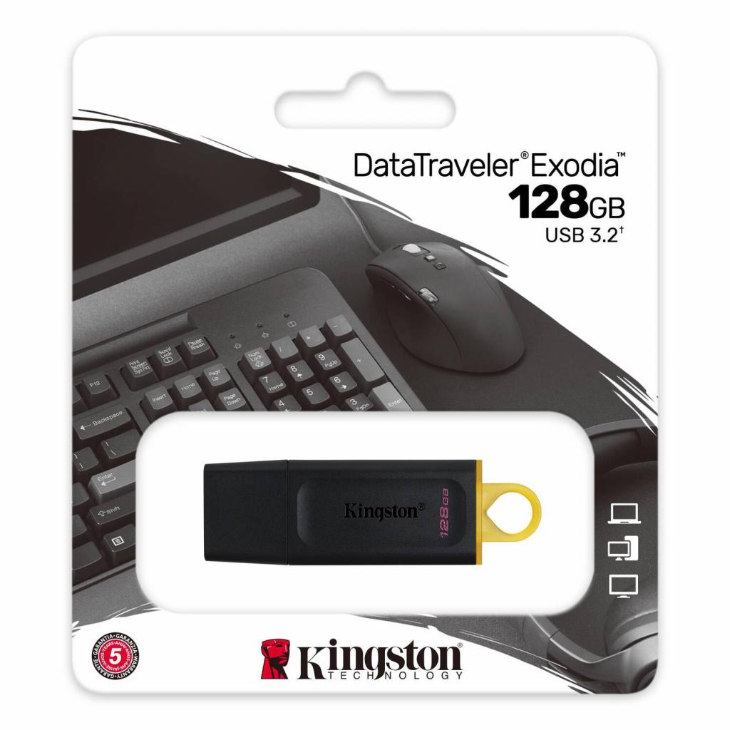 USB флеш накопичувач Kingston 128GB DT Exodia Black/Yellow USB 3.2 (DTX/128GB) - зображення 4