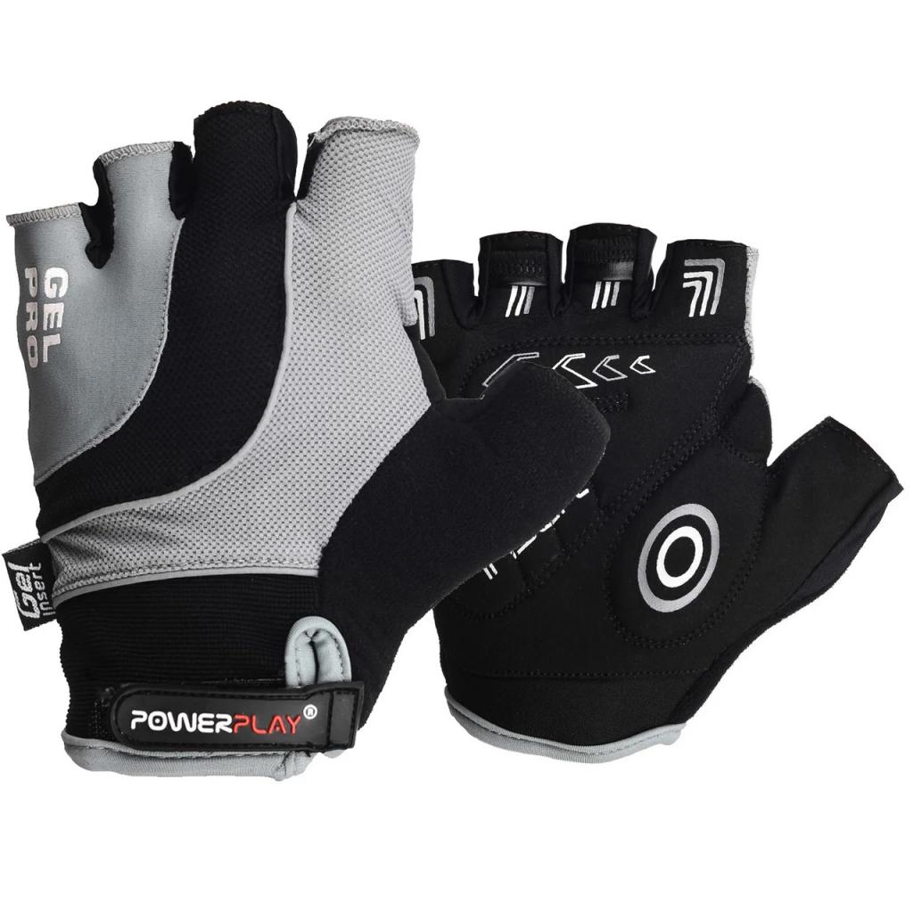 Велорукавиці PowerPlay 5015 Grey L (5015A_L_Grey) - зображення 1