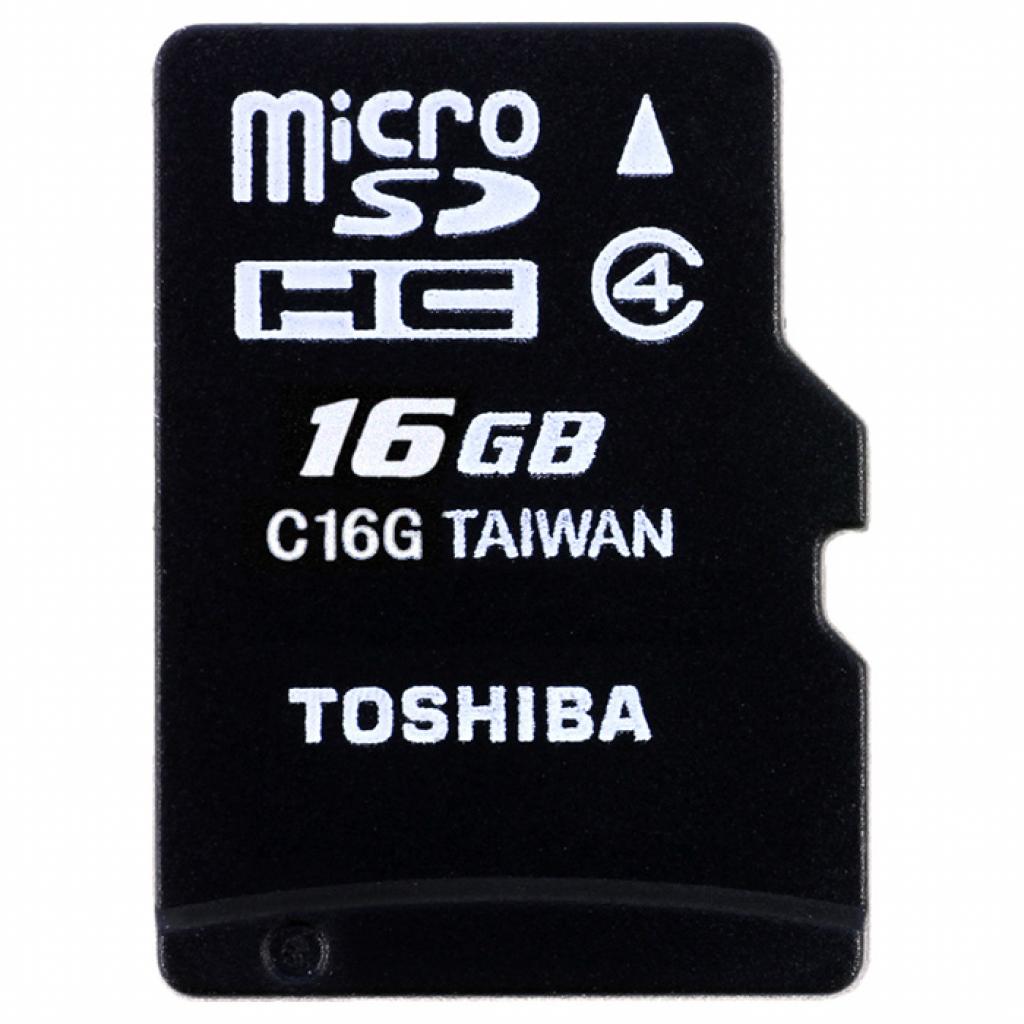 Карта пам'яті Toshiba 16GB microSDHC Class 4 (THN-M102K0160M2) - зображення 1