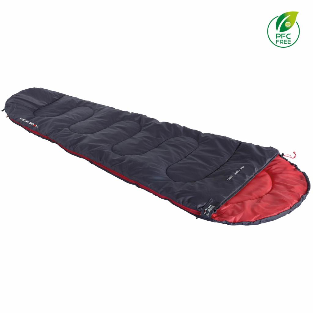 Спальний мішок High Peak Action 250/+4°C (Left) Anthra/Red (928259) - зображення 1
