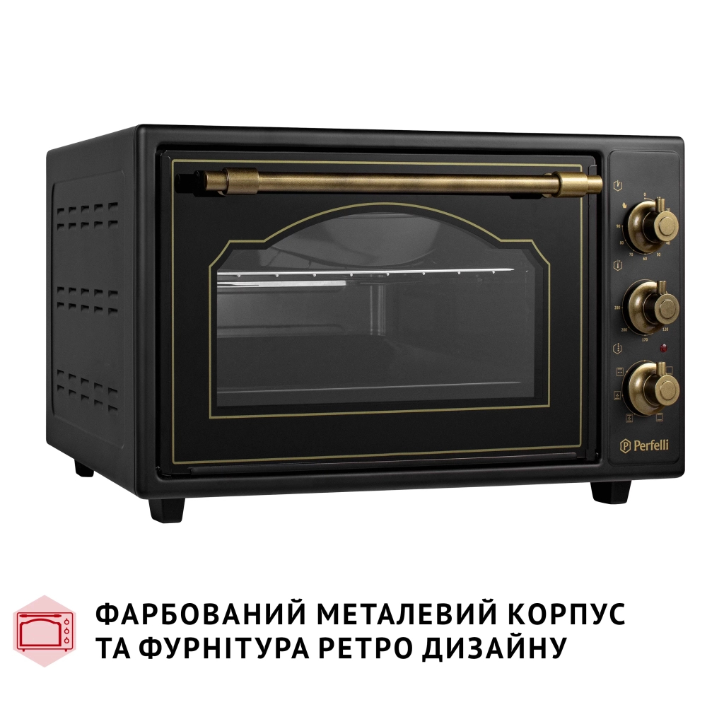 Електропіч Perfelli LAGGIO 37 BLACK RETRO - зображення 4