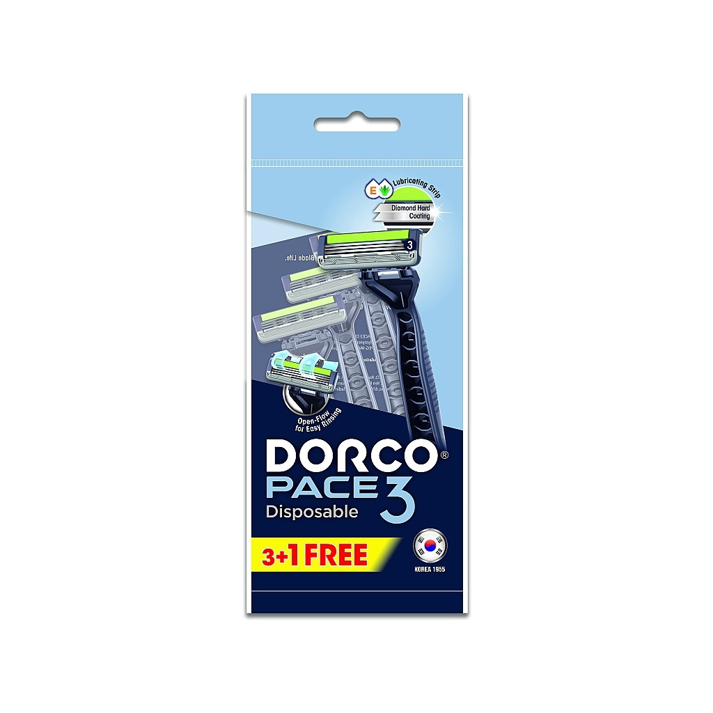 Бритва Dorco Pace 3 для чоловіків 3 леза 4 шт. (8801038601366) - зображення 1