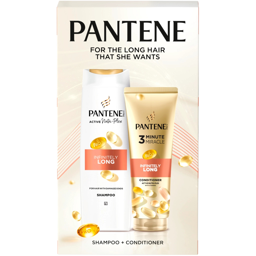 Набір косметики Pantene Pro-V Нескінченно довге Шампунь 400 мл + Бальзам-ополіскувач 220 мл (8006530042406) - picture 1