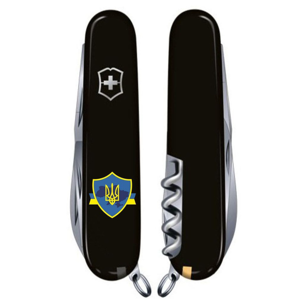 Ніж Victorinox Climber Ukraine Тризуб на щиті зі стрічкою (1.3703.3_T1070u) - зображення 2