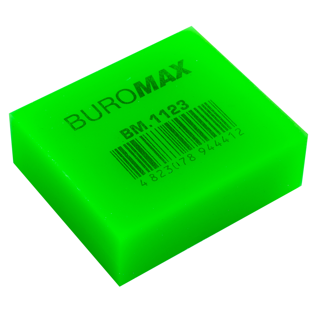 Гумка Buromax NEON, прямокутна 40x35x14 мм, м'який пластик, асорті кольорів (BM.1123) - изображение 5