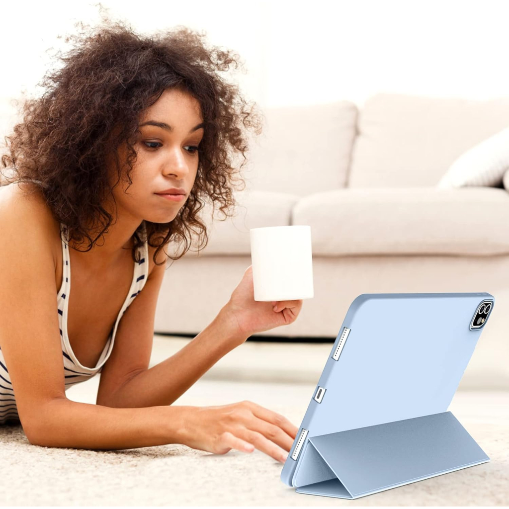 Чохол до планшета BeCover Tri Fold Soft TPU Silicone Apple iPad Air 13" M2/M3 (2024/2025) Light Blue (711741) - зображення 5