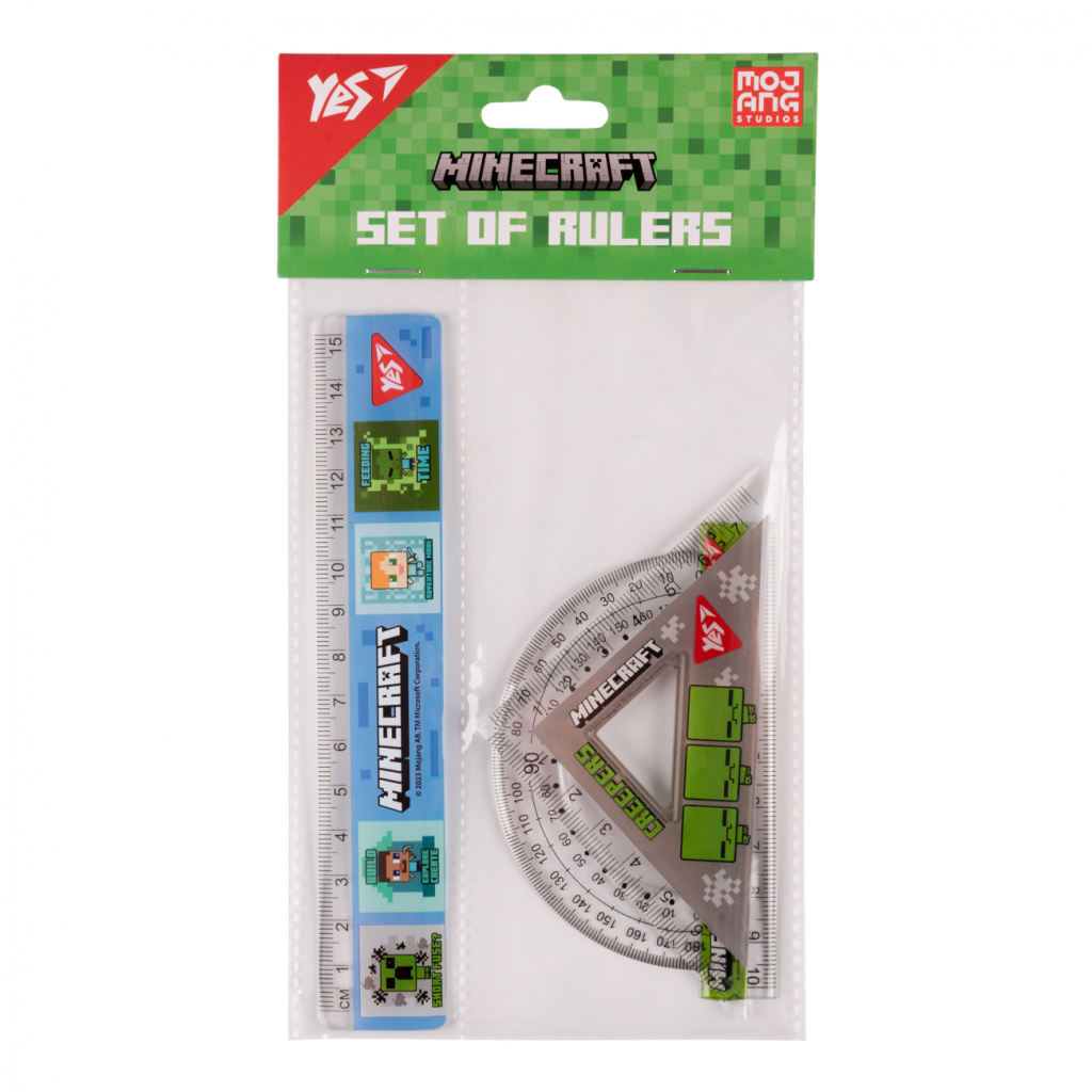 Лінійка Yes набір Minecraft (3 предмети) лінійка 15 см (370674) - изображение 1