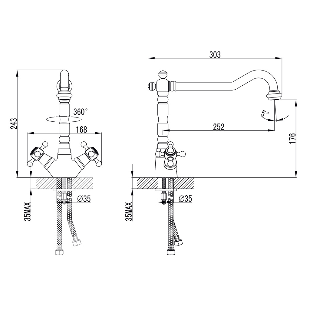 Змішувач Corso ARNO FE-5B252C (9679100) - зображення 5