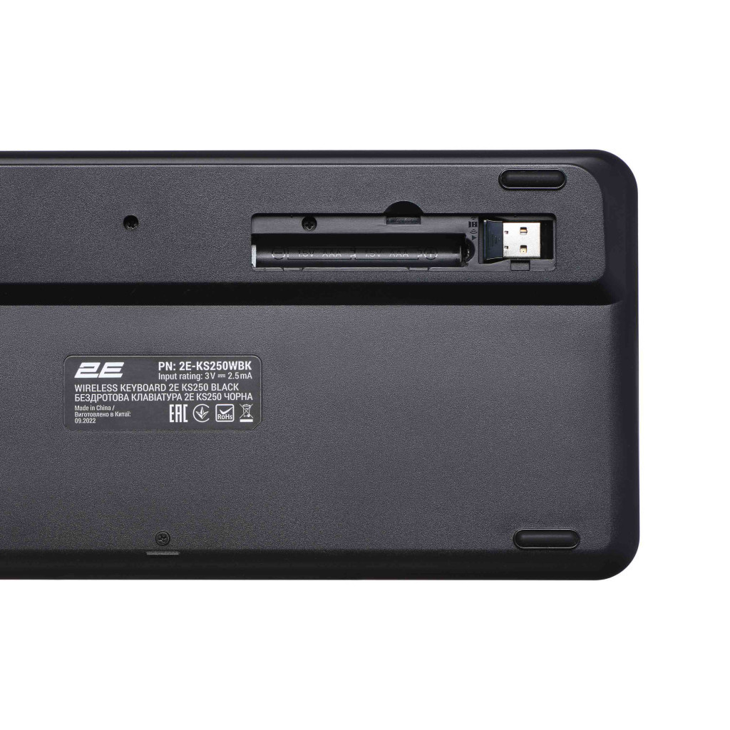Клавіатура 2E KS250 Wireless/Bluetooth Black (2E-KS250WBK) - зображення 8