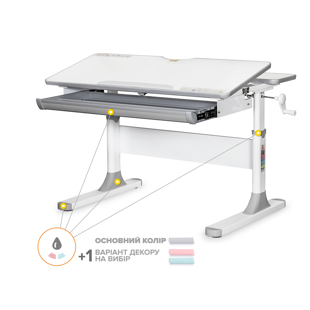 Парта Mealux Edmonton Multicolor G Liite (BD-610 W/MC + G Lite) - зображення 1